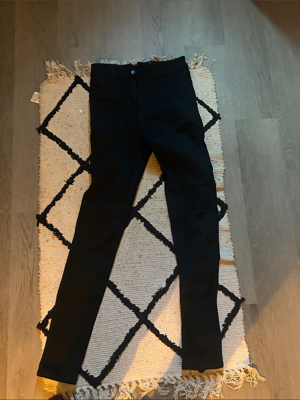 Women's Motorcycle Black Slim Stretch Jeans